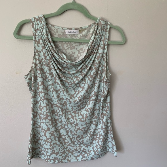 Calvin Klein layered scoop neck Size M career top - Picture 1 of 5